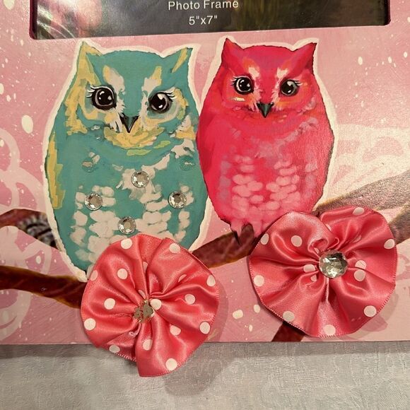 Frame Wooden Photos Pink Owls Bows - Picture 4 of 10